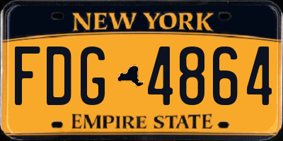 NY license plate FDG4864