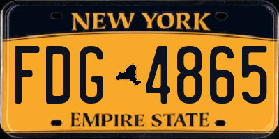 NY license plate FDG4865