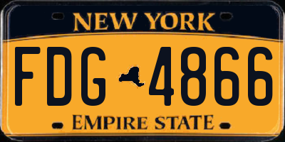 NY license plate FDG4866
