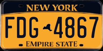 NY license plate FDG4867