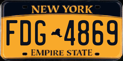 NY license plate FDG4869