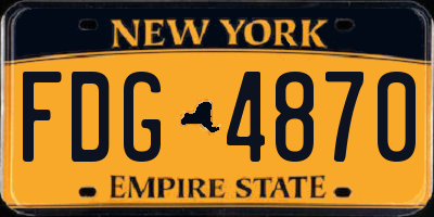 NY license plate FDG4870