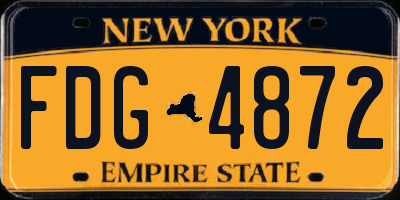 NY license plate FDG4872