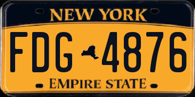 NY license plate FDG4876