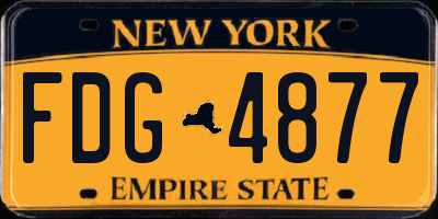 NY license plate FDG4877
