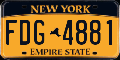 NY license plate FDG4881