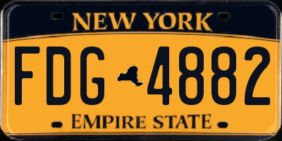 NY license plate FDG4882