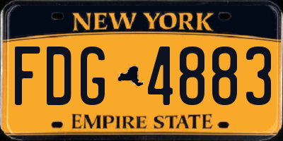 NY license plate FDG4883