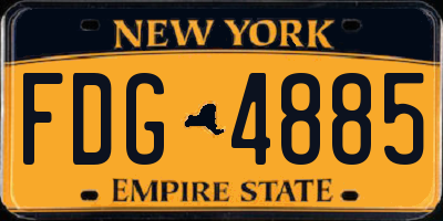 NY license plate FDG4885