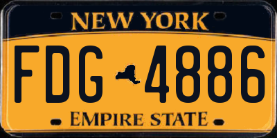NY license plate FDG4886