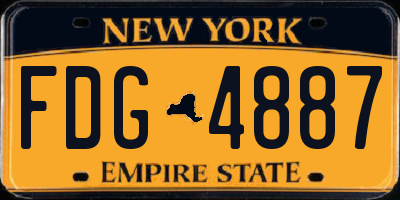 NY license plate FDG4887