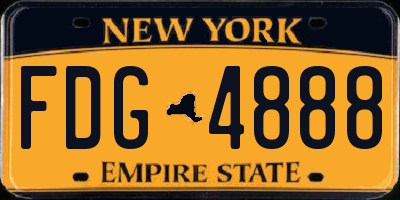 NY license plate FDG4888