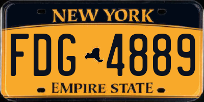 NY license plate FDG4889