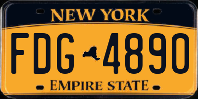 NY license plate FDG4890