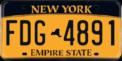 NY license plate FDG4891