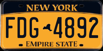 NY license plate FDG4892