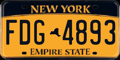 NY license plate FDG4893