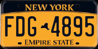 NY license plate FDG4895