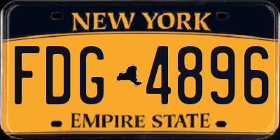 NY license plate FDG4896