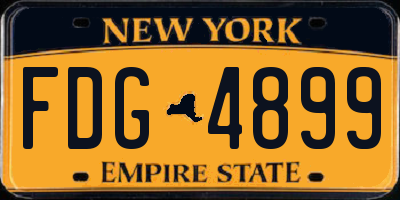 NY license plate FDG4899