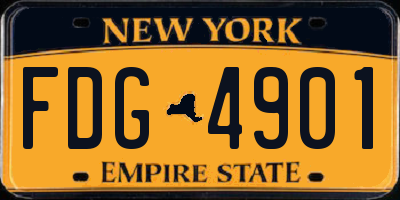 NY license plate FDG4901