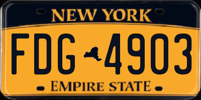 NY license plate FDG4903