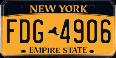 NY license plate FDG4906