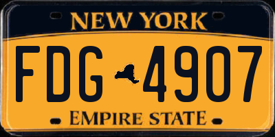 NY license plate FDG4907