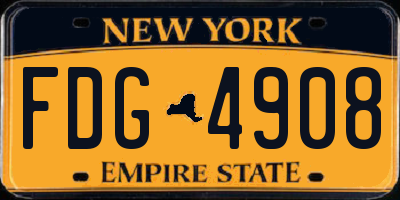 NY license plate FDG4908