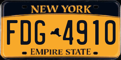 NY license plate FDG4910