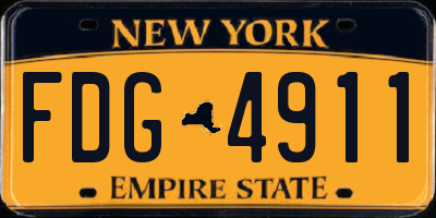 NY license plate FDG4911