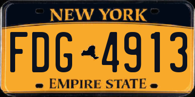 NY license plate FDG4913