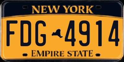 NY license plate FDG4914