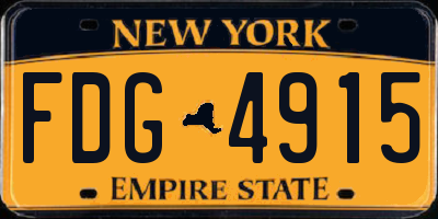 NY license plate FDG4915
