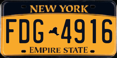 NY license plate FDG4916