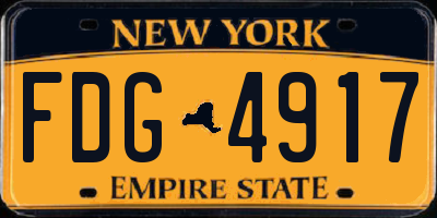 NY license plate FDG4917