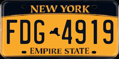 NY license plate FDG4919