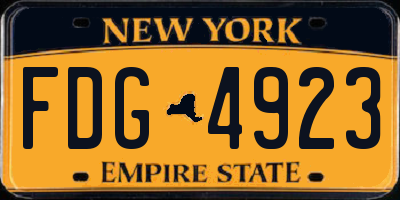 NY license plate FDG4923