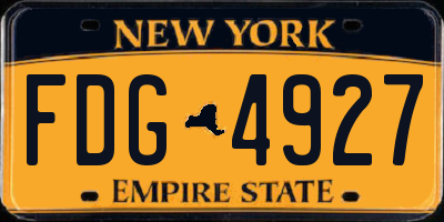 NY license plate FDG4927