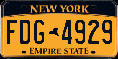 NY license plate FDG4929