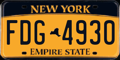 NY license plate FDG4930