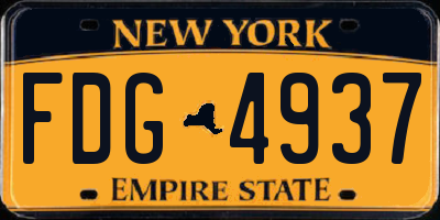 NY license plate FDG4937
