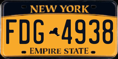 NY license plate FDG4938
