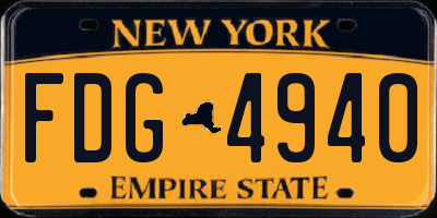 NY license plate FDG4940