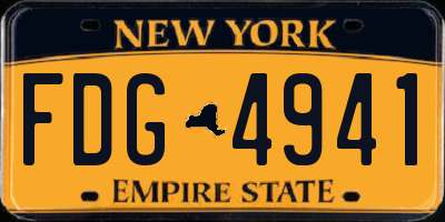 NY license plate FDG4941