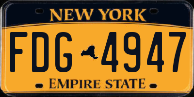 NY license plate FDG4947