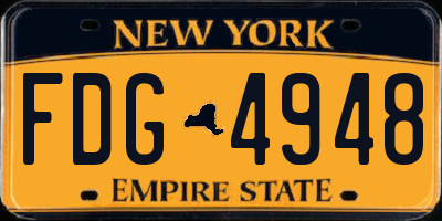 NY license plate FDG4948