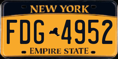 NY license plate FDG4952