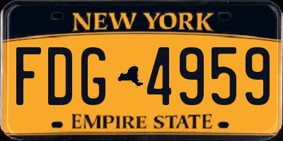 NY license plate FDG4959