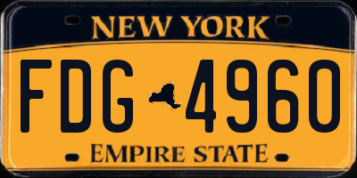 NY license plate FDG4960